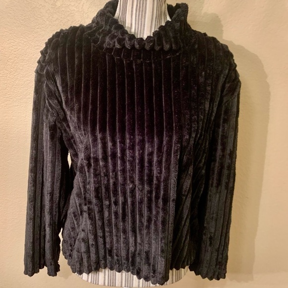 Planet Gold Sweaters - NWT Planet Gold Sweater Large Black Ribbed Super Soft Mock Neck Plush Pullover